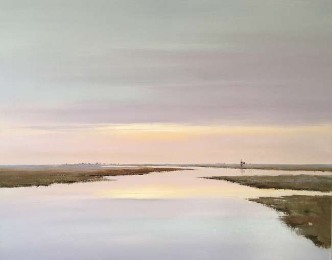 Jan Groenhart - polder tegen de avond